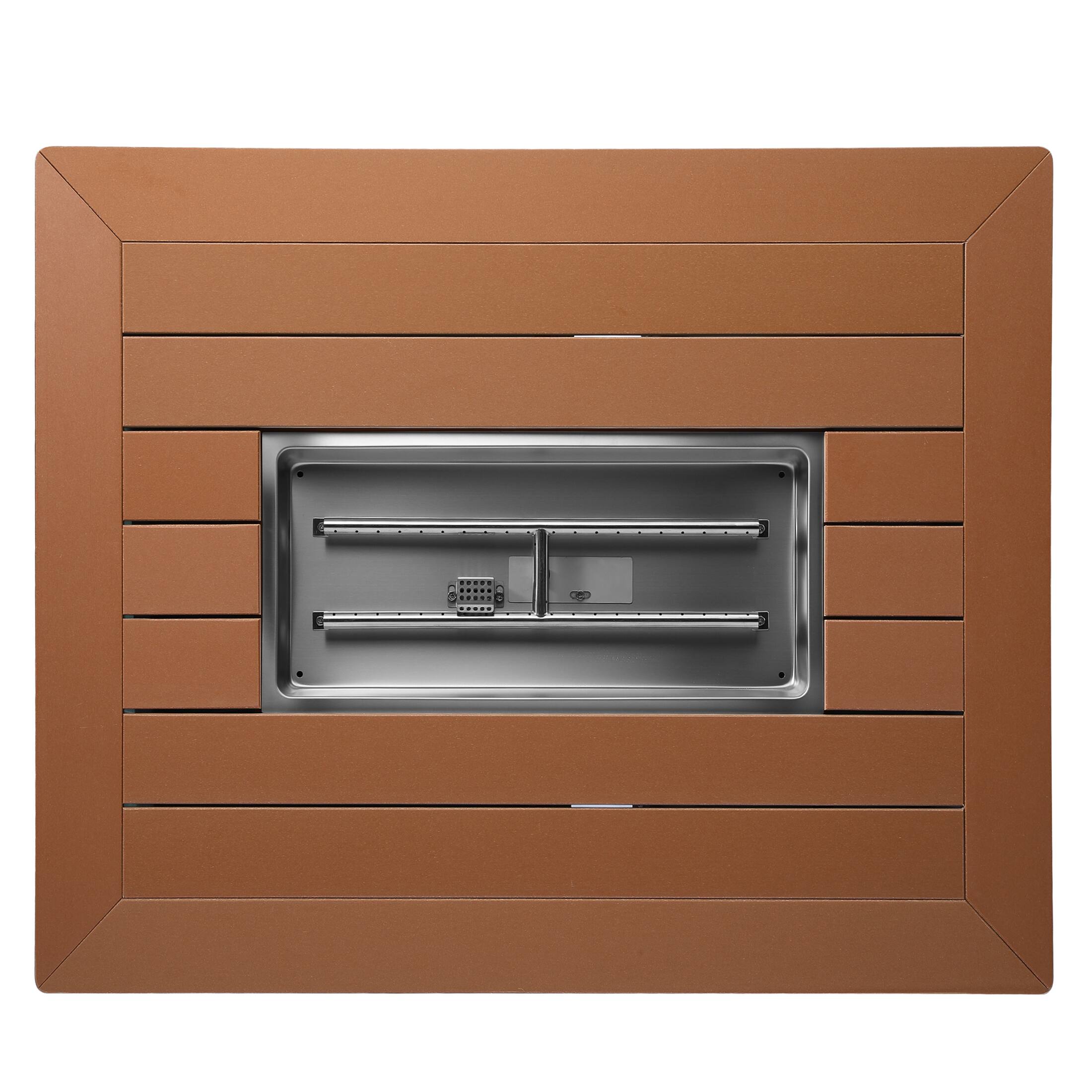 Alt View 2. WestinTrends - WestinTrends Helios 46" Modern Outdoor Patio Gas Propane Rectangle Fire Pit Table - Teak.