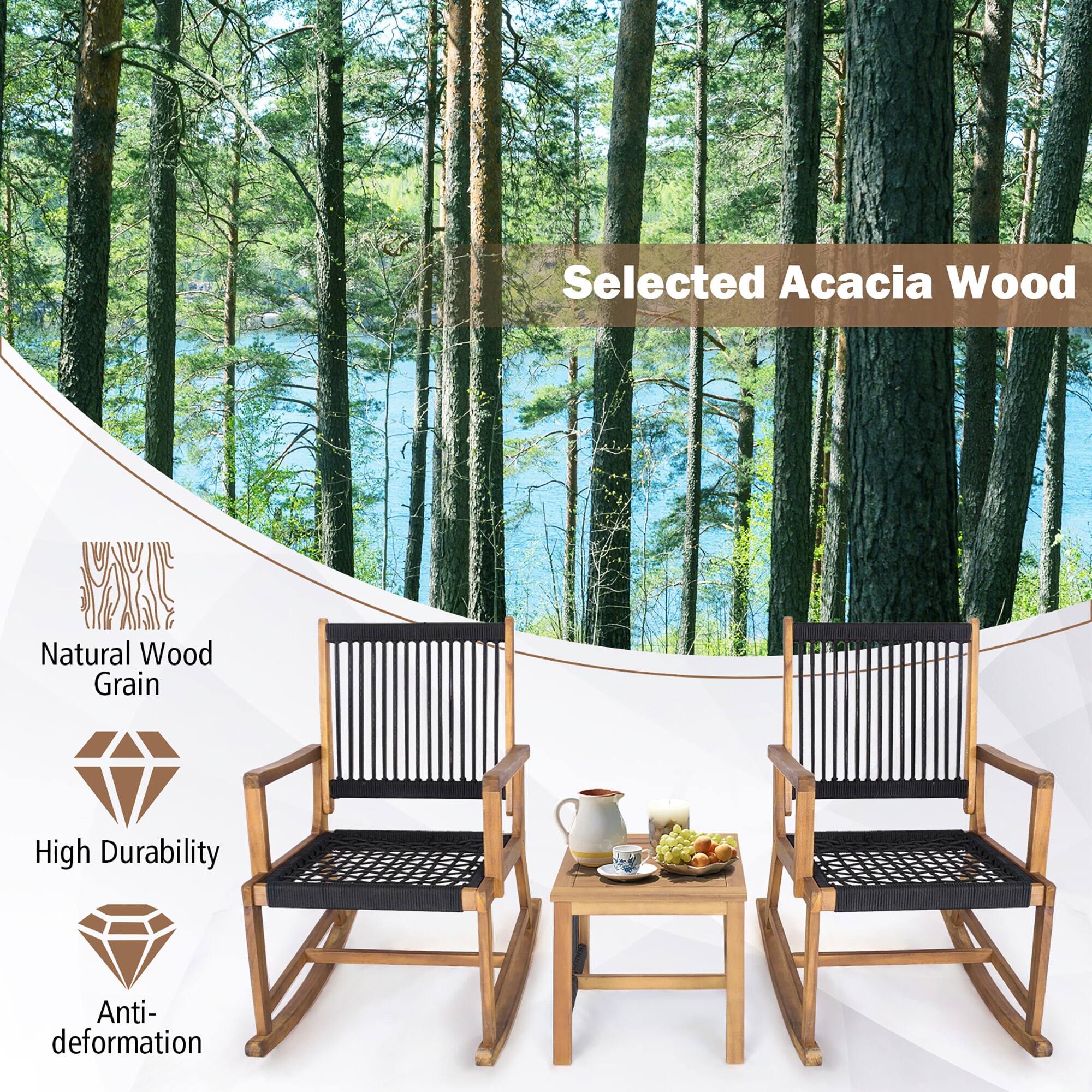 Selected Acacia Wood

Natural Wood Grain

High Durability

Anti-deformation