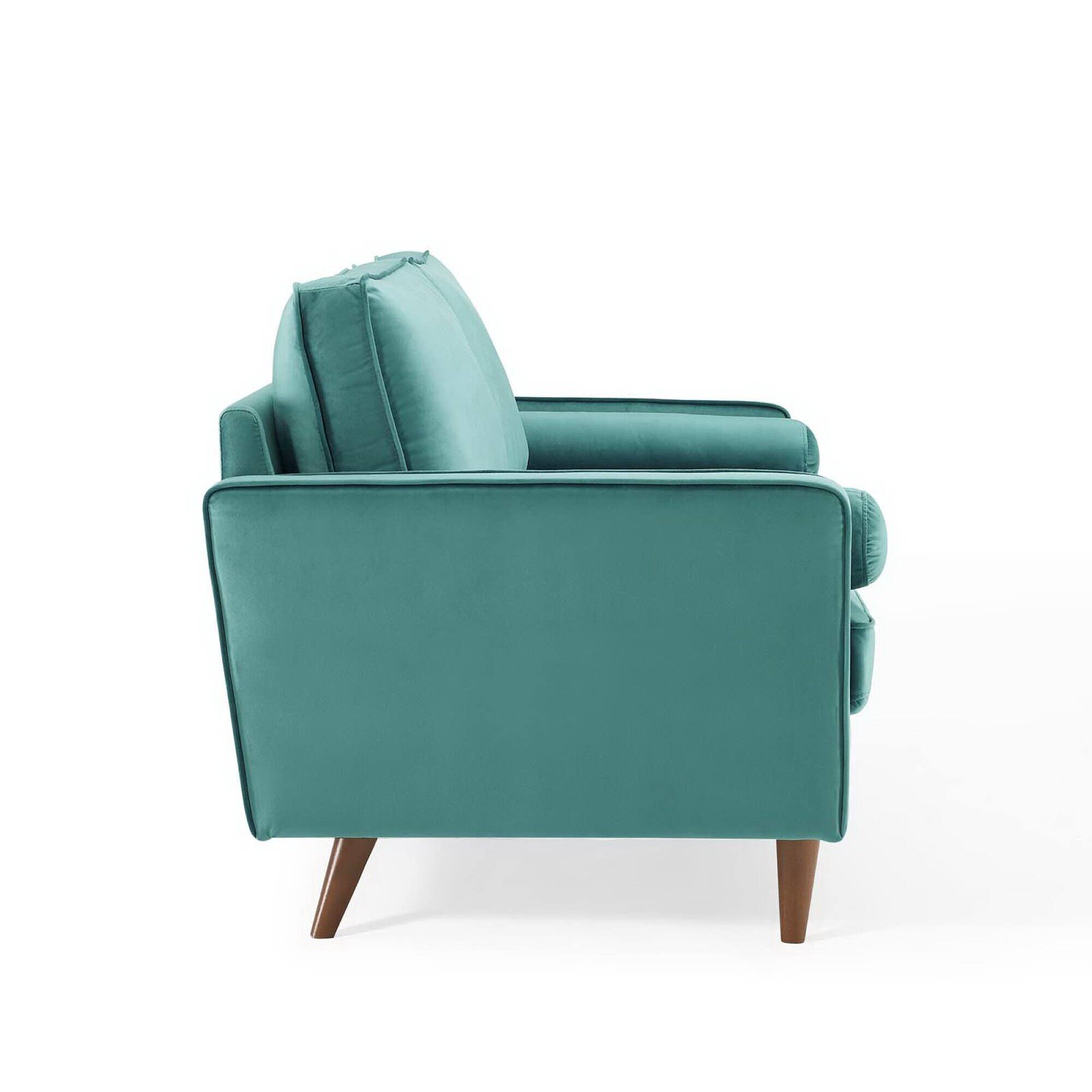 Back. Modway - Valour Performance Velvet Sofa by Modway - Blue.