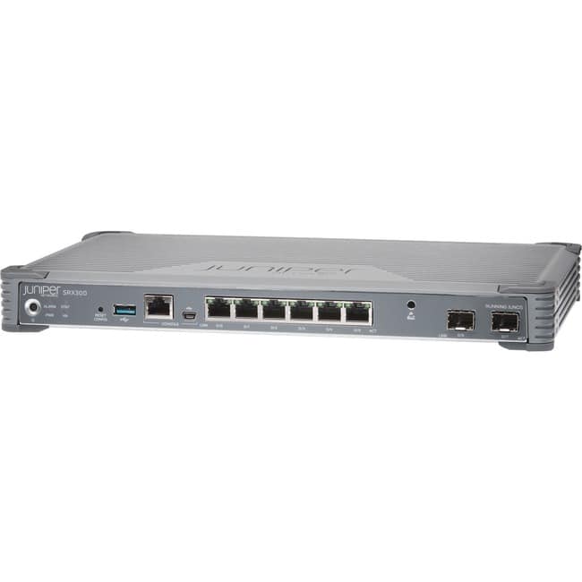 Juniper - SRX300 Network Security/Firewall Appliance - Intrusion Prevention - 6 Port - 10/100/1000Base-T, 1000Base-X - Black
