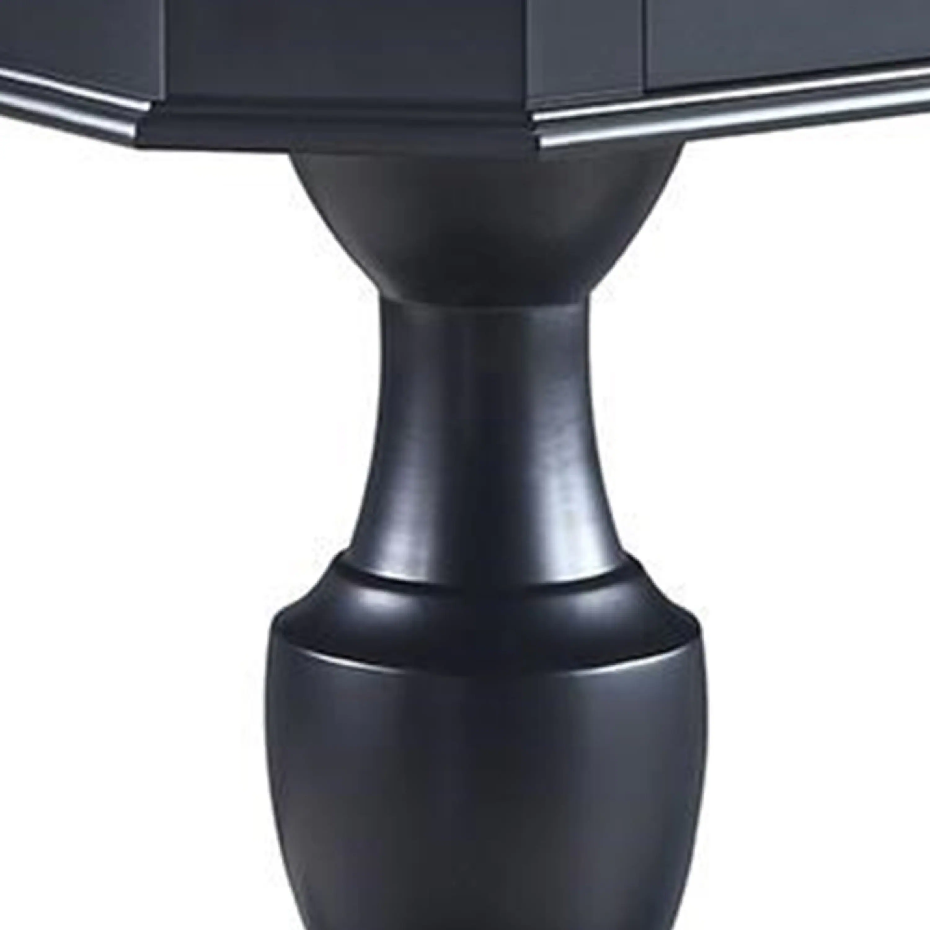 Left. Manhattan Lane - Susy 28 Inch Wood Reversible Board Game Table with Pedestal Stand - Black.