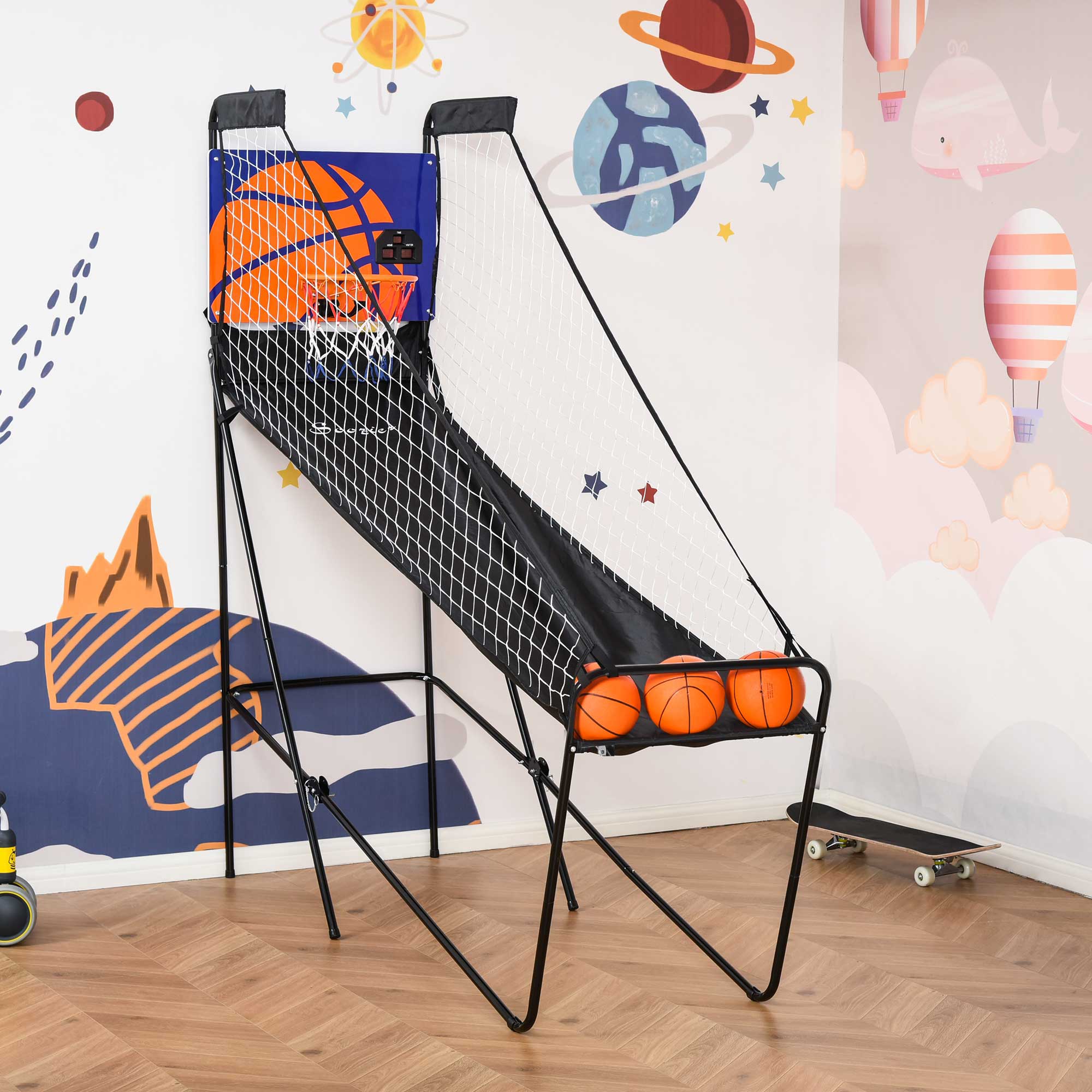 Alt View 1. Soozier - Basketball Hoop Arcade Game with Electronic Score Board for 1 to 2 Players - Black.