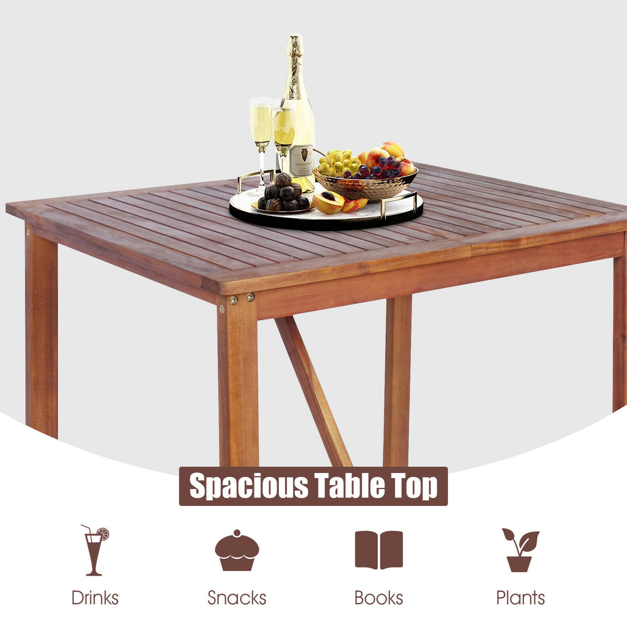 Spacious Table Top

Drinks  
Snacks  
Books  
Plants