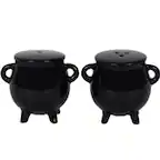 Front. Pacific Trading - Pacific Giftware Witches Brew Black Ceramic Cauldron Salt and Pepper Set - Black.