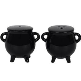 Pacific Trading - Pacific Giftware Witches Brew Ceramic Cauldron Salt and Pepper Set - Black