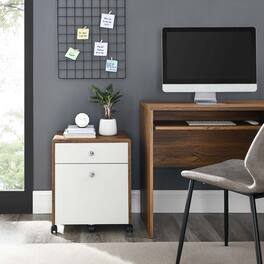 Transmit Wood File Cabinet by Modway - Walnut White