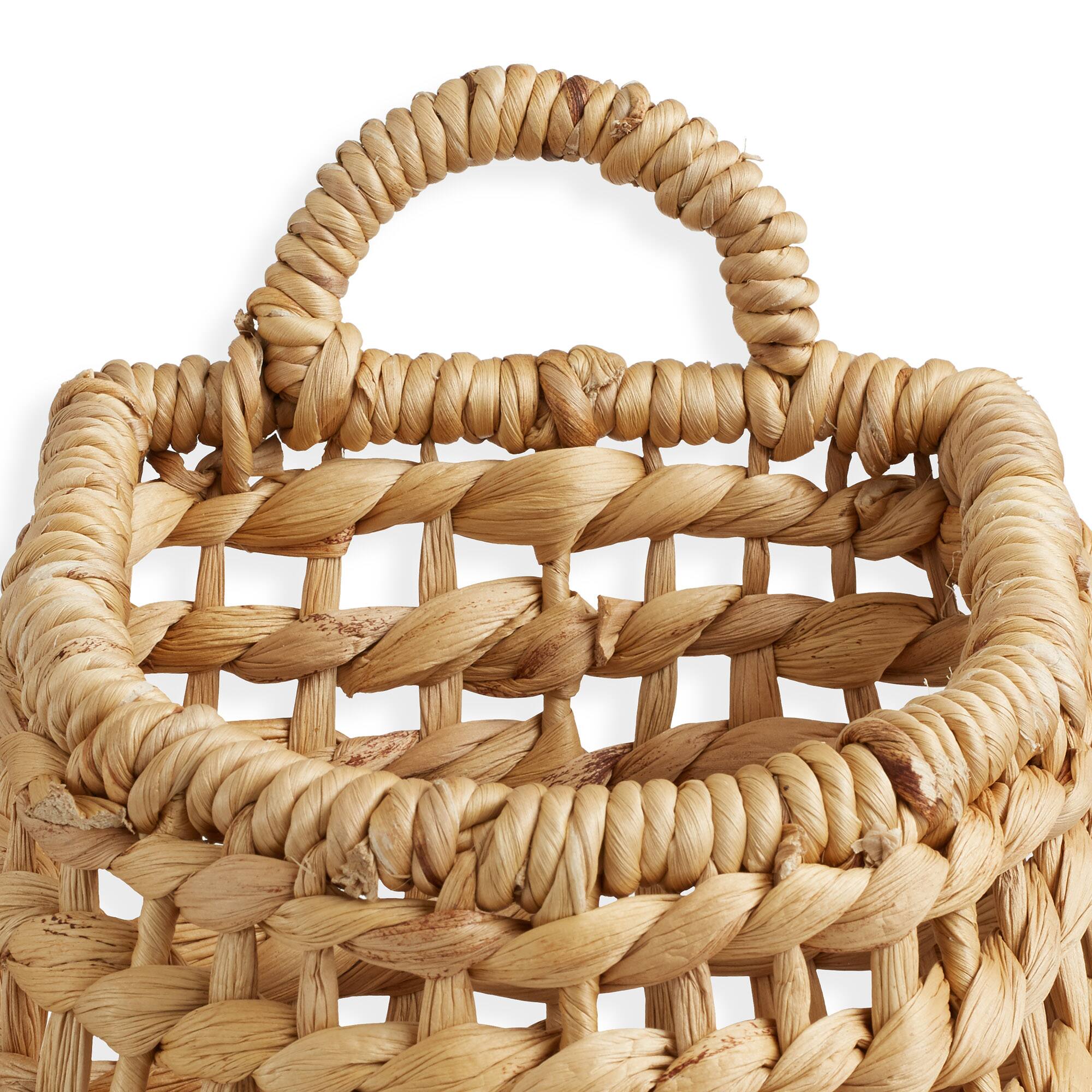 Alt View 4. Casafield - Open Weave Wall Hanging Basket - Hyacinth Plant and Flower Storage Bin - Natural.