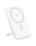 Baseus - Qi2 MagSafe Power Bank, PicoGo 5000mAh Wireless Portable Charger with 360° Rotatable Ring Stand - White