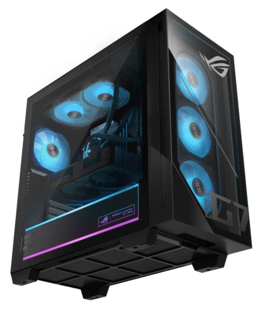 Alt View 5. ASUS - ASUS ROG Gaming Desktop (Ultra 9- 285K, 32GB, 2TB PCIe SSD,   RTX 5070 Ti, Win 11 Home, Desktop) - Black.