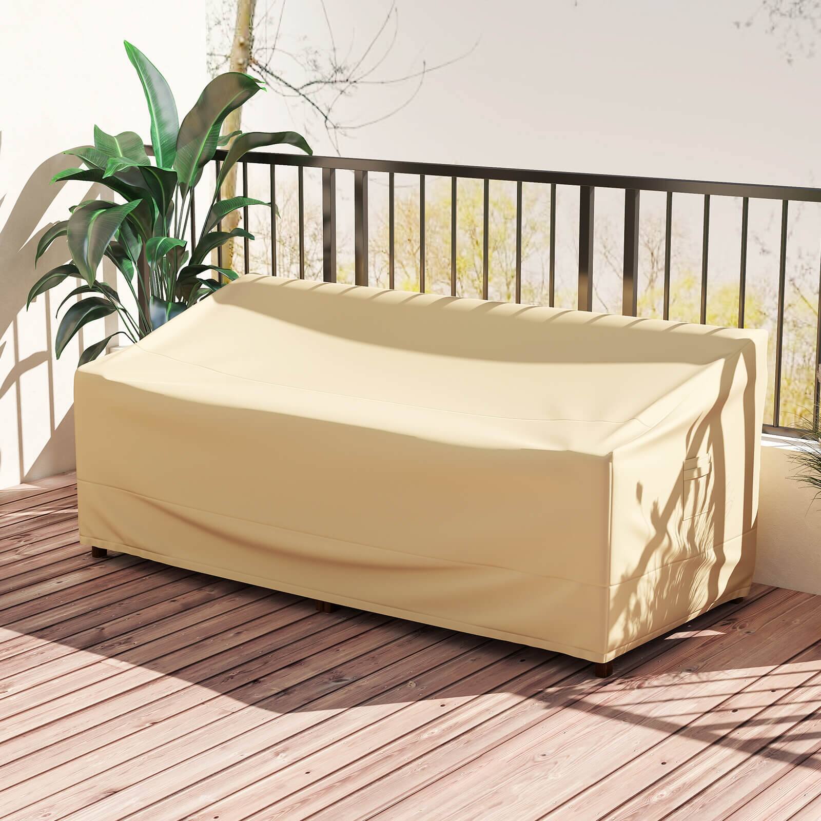 Alt View 1. Costway - Costway Patio 77"x43" 3-Seater Outdoor Deep Couch Sofa Cover Waterproof Handle Air Vent - Beige.