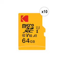Kodak - 64GB Premium Performance microSDXC Memory Card with SD Adapter - 10 Pack