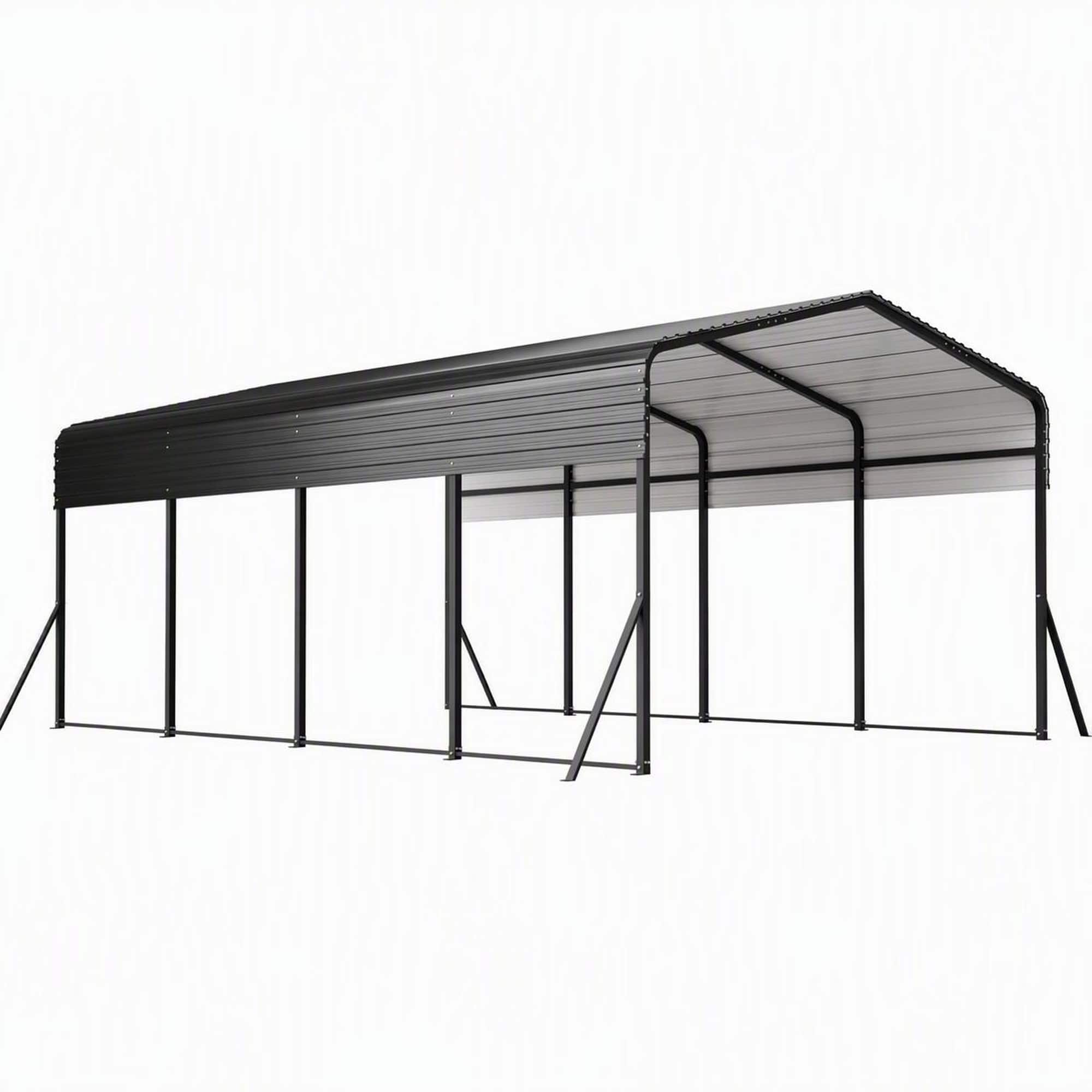RYHNUYNE - 13x20 FT Metal Carport Reinforced Frame 4 Poles Steel Roof Shelter Car Truck Boat - Black price history on PriceWatchPro