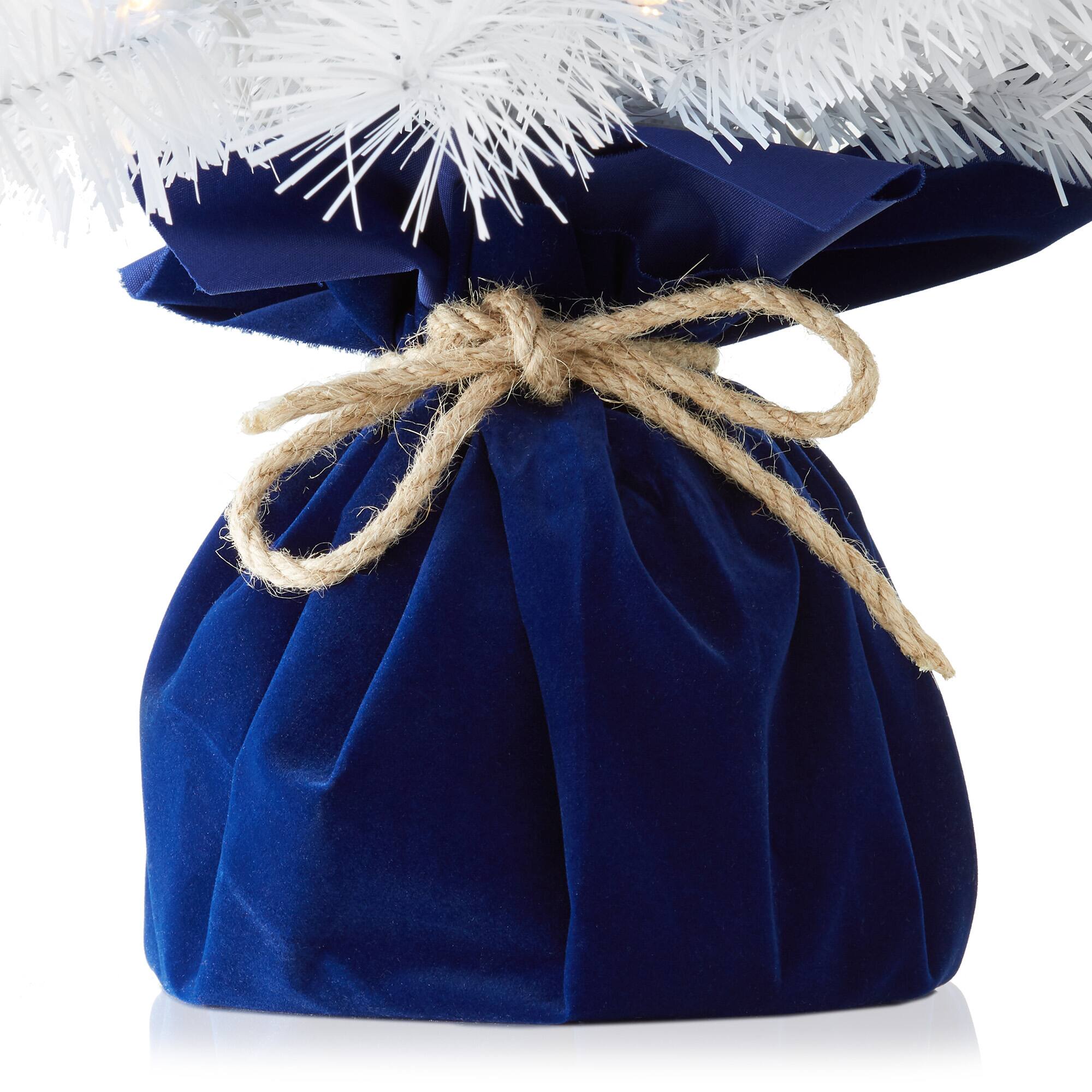 Alt View 4. Casafield - 2-ft Pre-Lit Artificial Mini Tabletop Christmas Tree with Cloth Base - White White Lights.