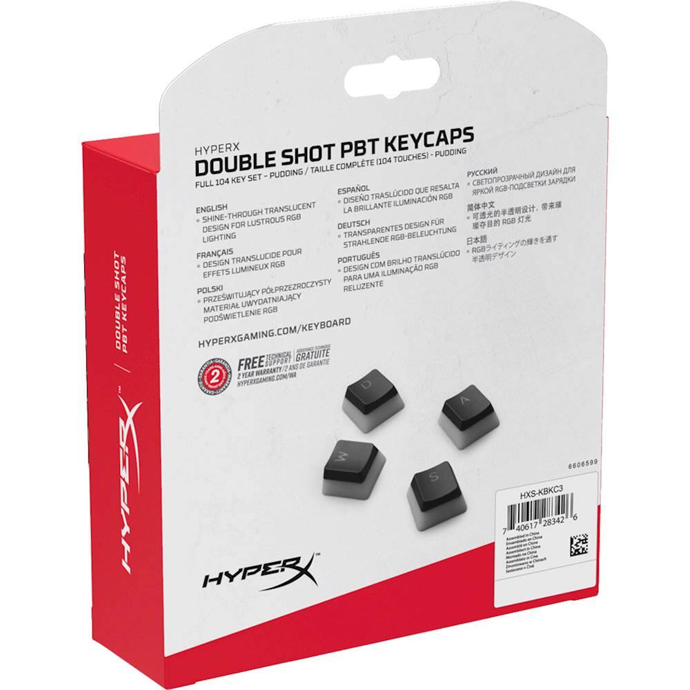 Alt View 2. HyperX - Double Shot PBT Keycap Set - Black/White.
