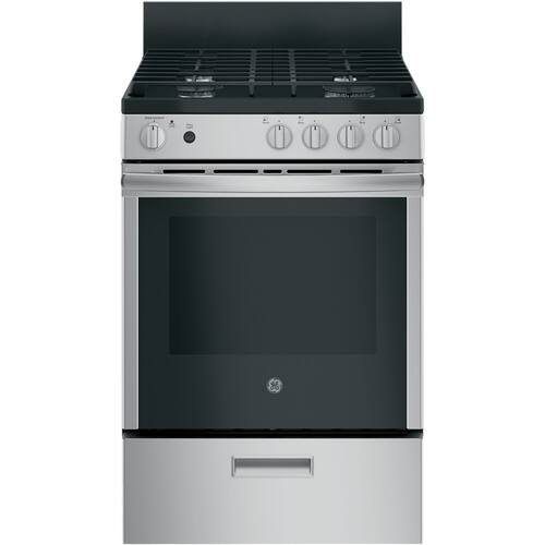 GE - 2.9 Cu. Ft. Freestanding Gas Range - Stainless Steel