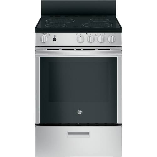 GE - 2.9 Cu. Ft. Freestanding Electric Range - Stainless Steel