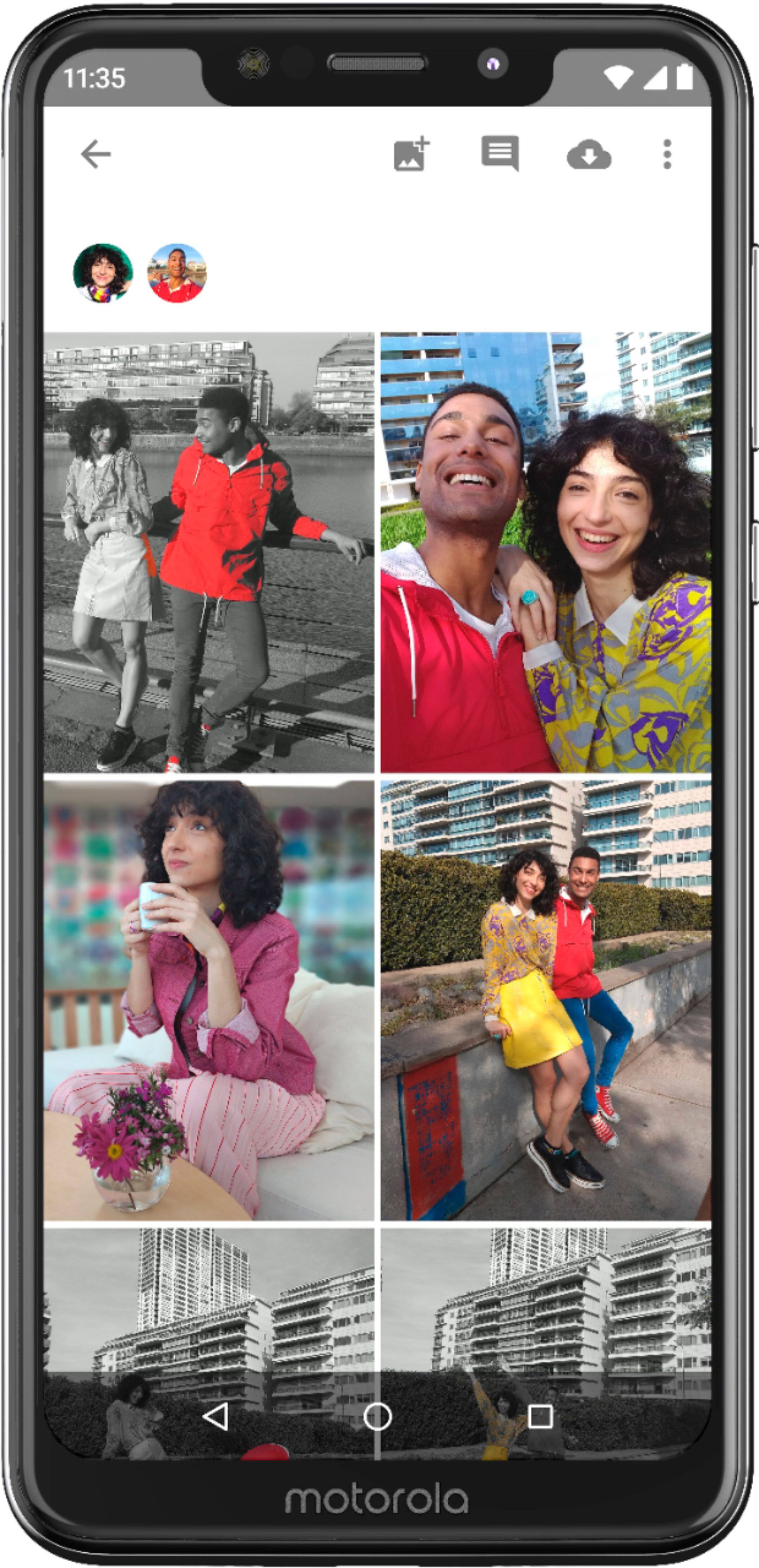 Alt View 12. Motorola - Motorola One with 64GB Memory Cell Phone (Unlocked) - White.