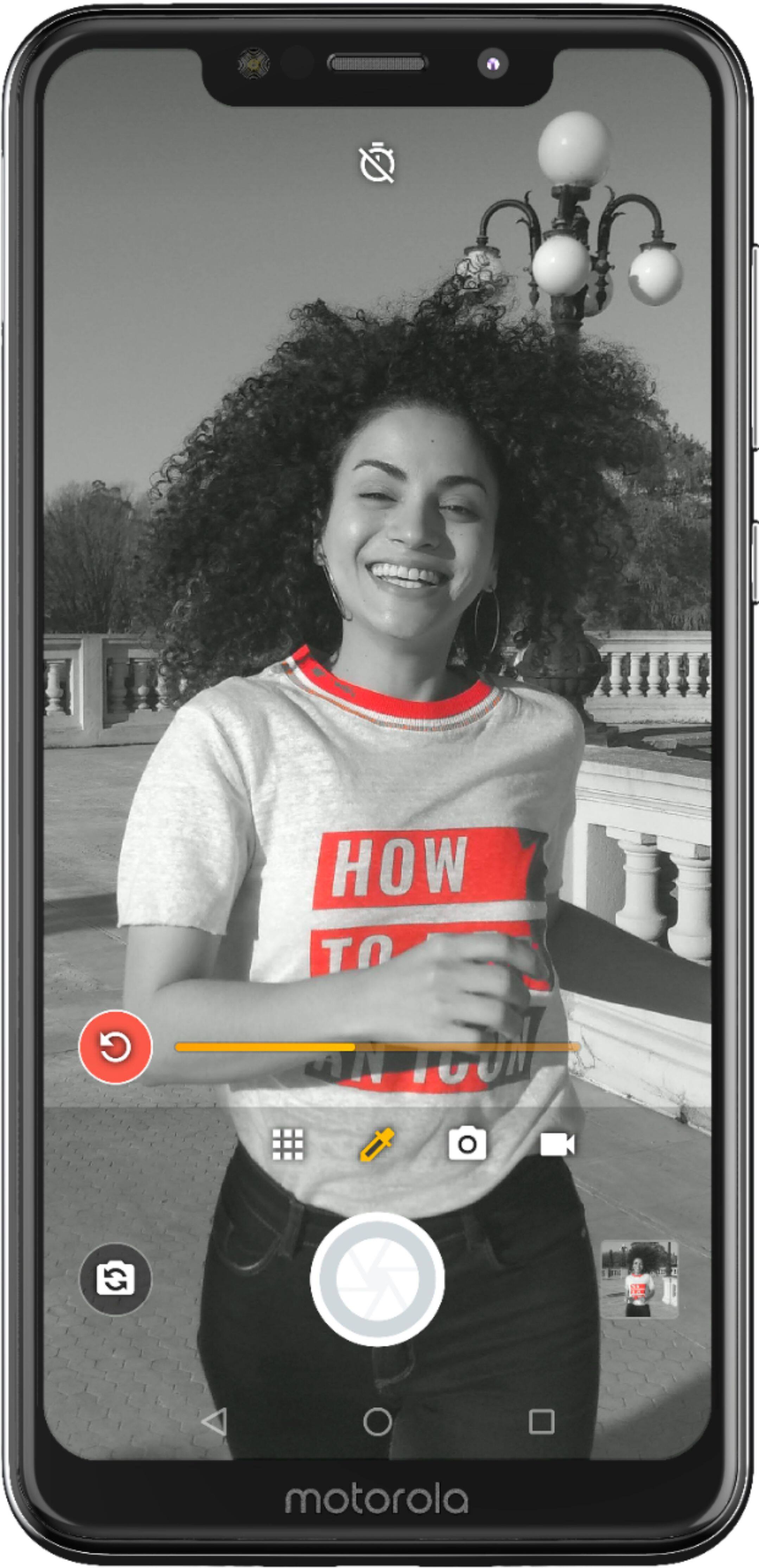 Alt View 15. Motorola - Motorola One with 64GB Memory Cell Phone (Unlocked) - White.