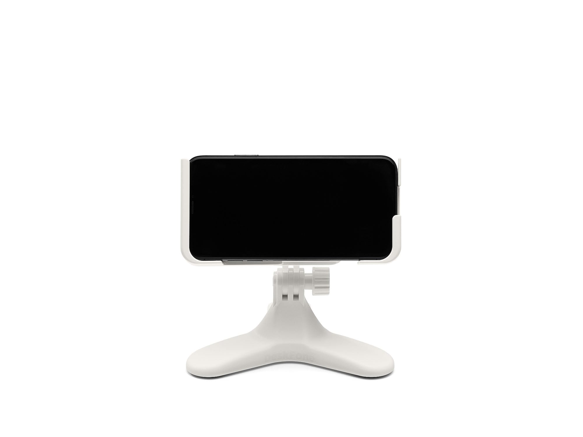 Alt View 3. WeatherTech - DeskFone Two View | Rotatable & Adjustable Universal Desktop Cell Phone Holder – White Body – Graphite Metal Knobs - White/Graphite Metal.