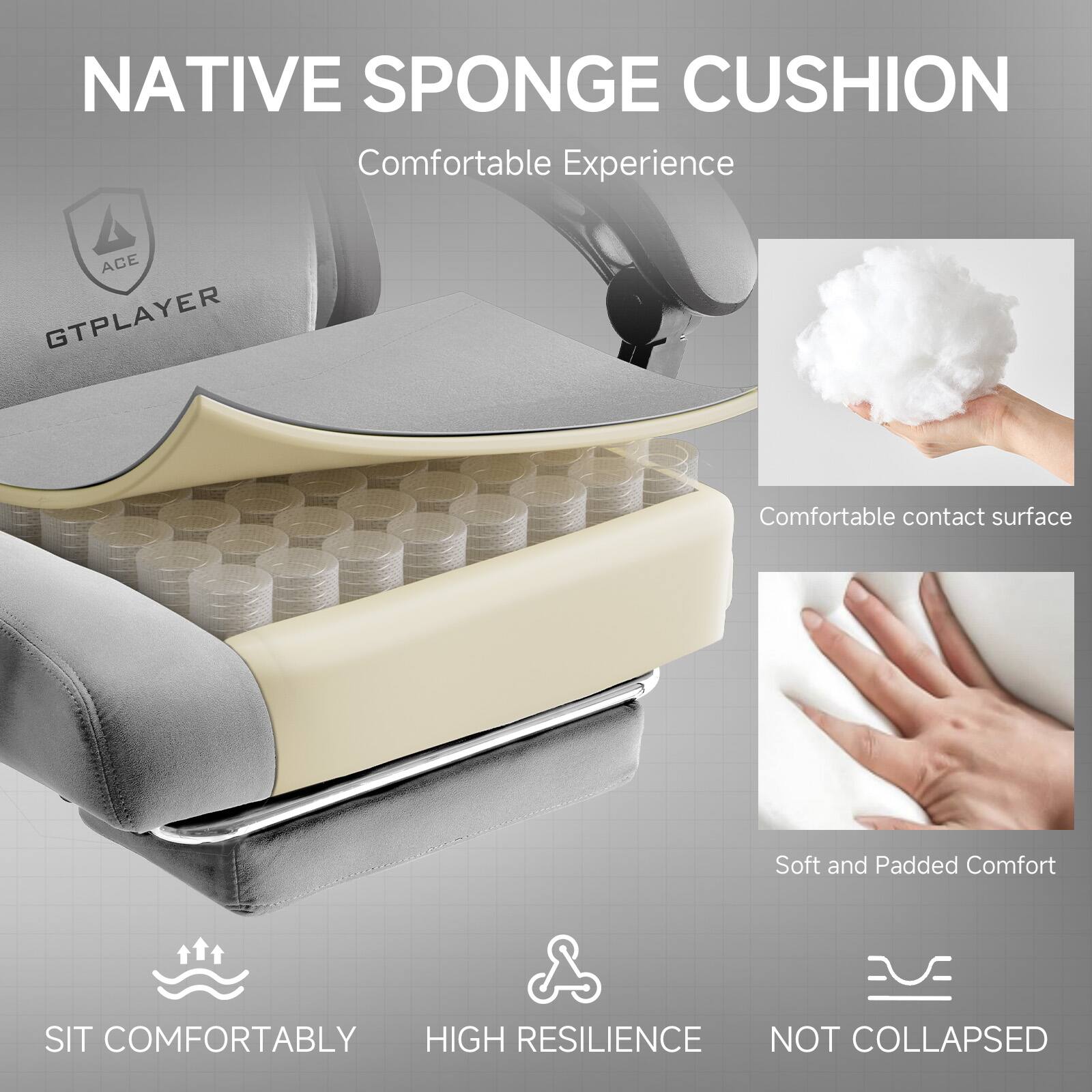 NATIVE SPONGE CUSHION  
Comfortable Experience

- Comfortable contact surface
- Soft and Padded Comfort
- SIT COMFORTABLY
- HIGH RESILIENCE
- NOT COLLAPSED