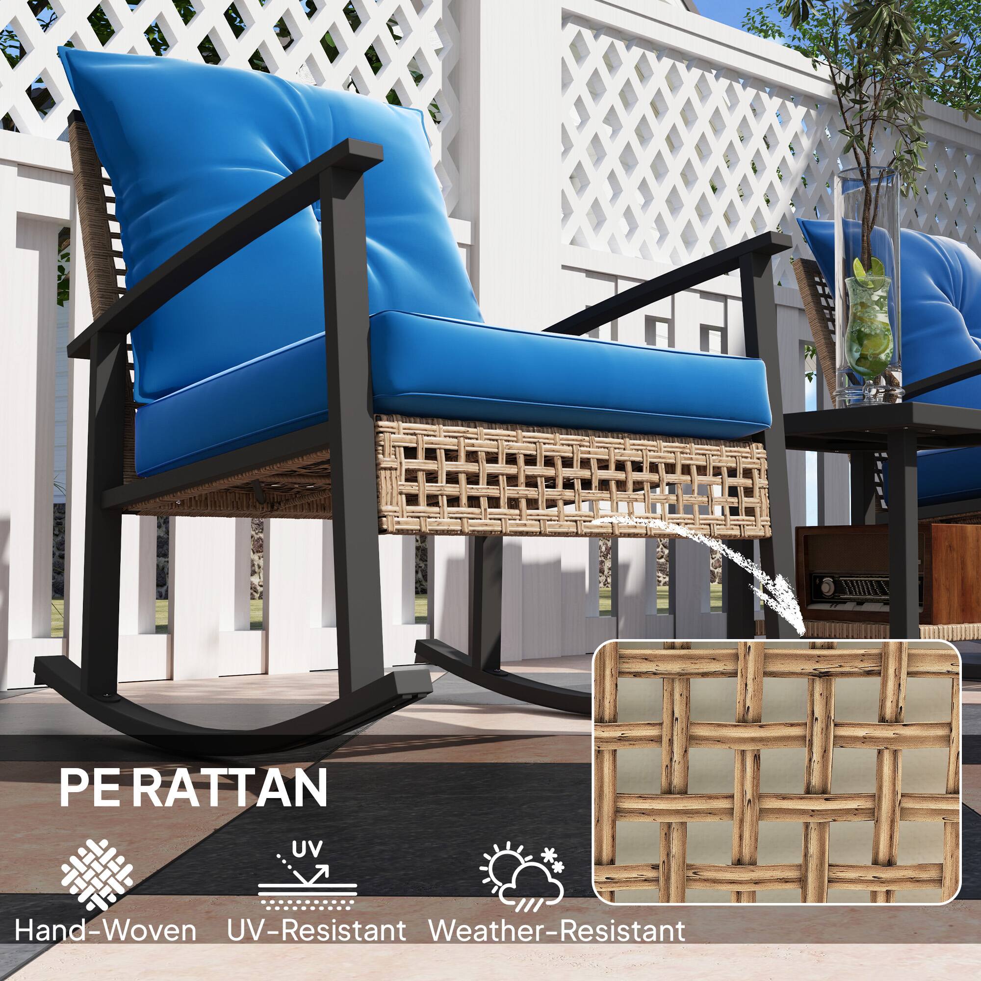 PE RATTAN Hand-Woven UV-Resistant Weather-Resistant