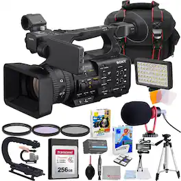 Bundle - Sony - PXW-Z200 4K 1" CMOS Sensor XDCAM Camcorder + Accessory Package including 256GB CFexpress Memory Card, test - Black