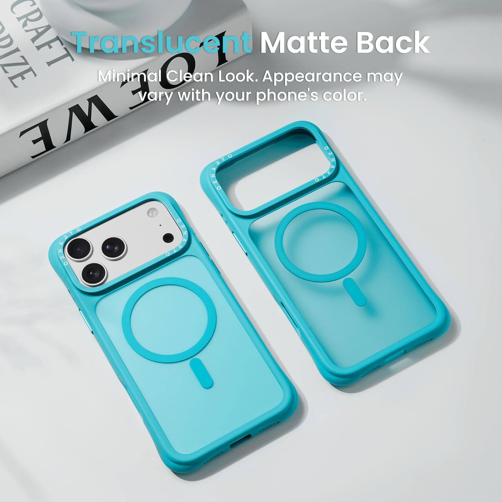 Translucent Matte Back  
Minimal Clean Look. Appearance may vary with your phone's color.