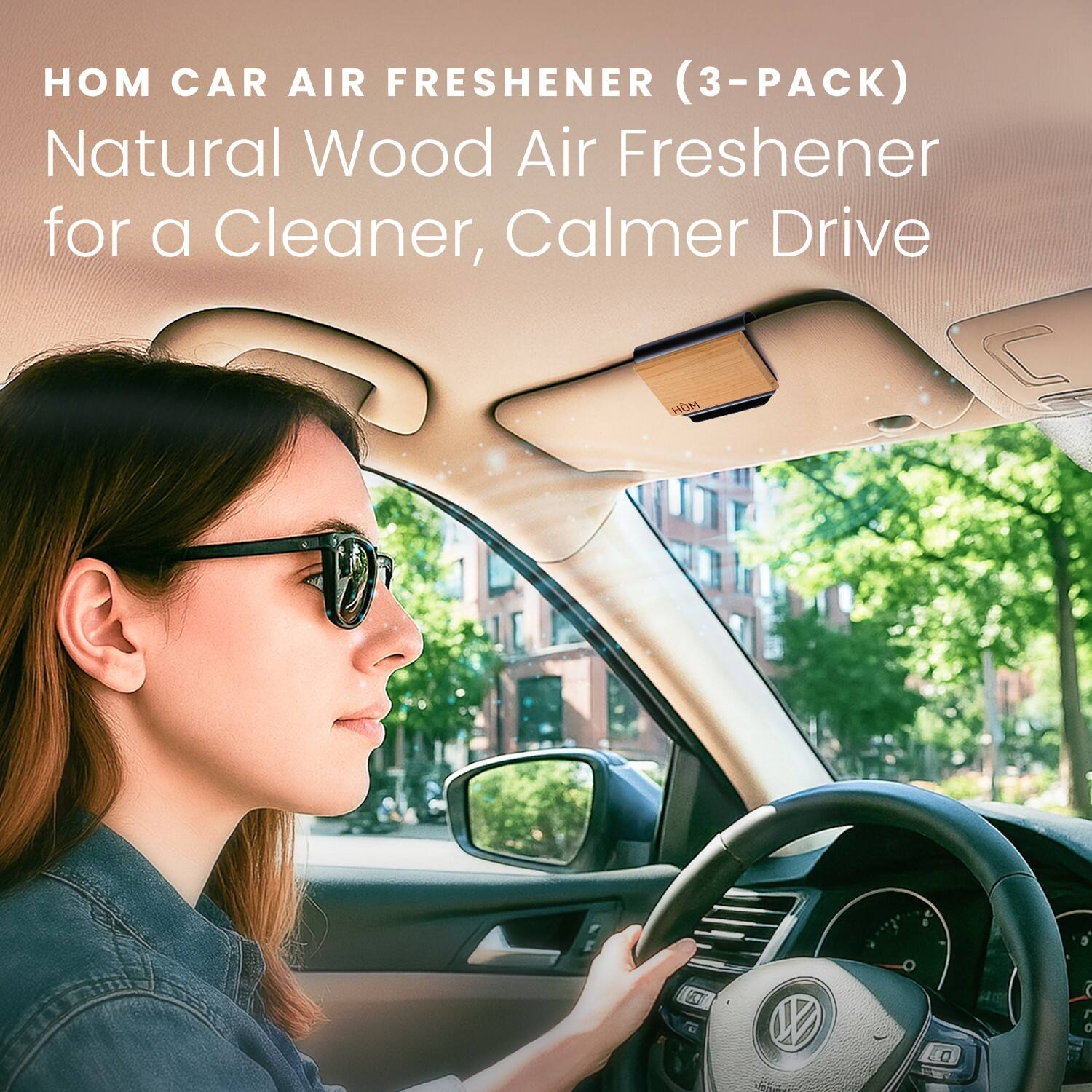 HOM CAR AIR FRESHENER (3-PACK)  
Natural Wood Air Freshener for a Cleaner, Calmer Drive