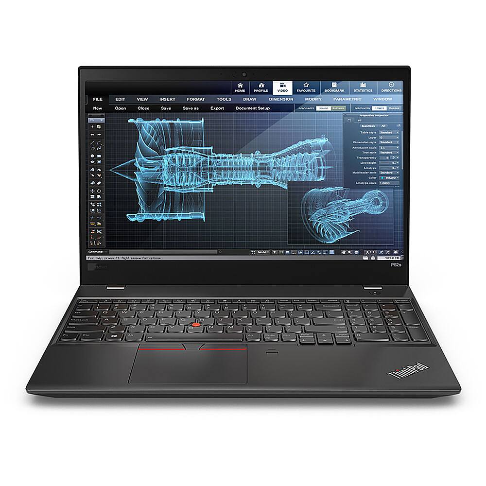 Front. Lenovo - ThinkPad P52s 15.6" Laptop - Intel Core i7 - 8GB Memory - NVIDIA Quadro P500 - 500GB Hard Drive - Black.