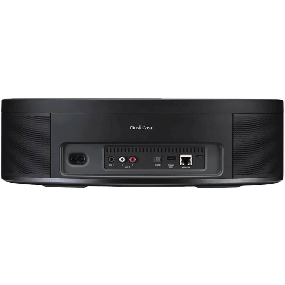 Left. Yamaha - MusicCast 50 Wireless Speaker with Wi-Fi, Bluetooth and Airplay. Works with Alexa and Google Assistant - Black.