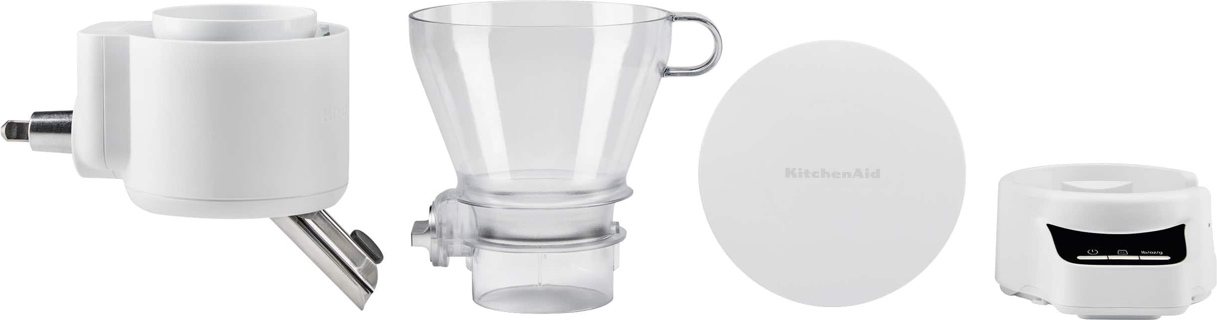 Angle. KitchenAid - Sifter + Scale Attachment for KitchenAid Stand Mixers - White.