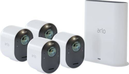 Rent to own Arlo - Ultra 4-Camera Indoor/Outdoor Wire Free 4K HDR Security Camera System - White