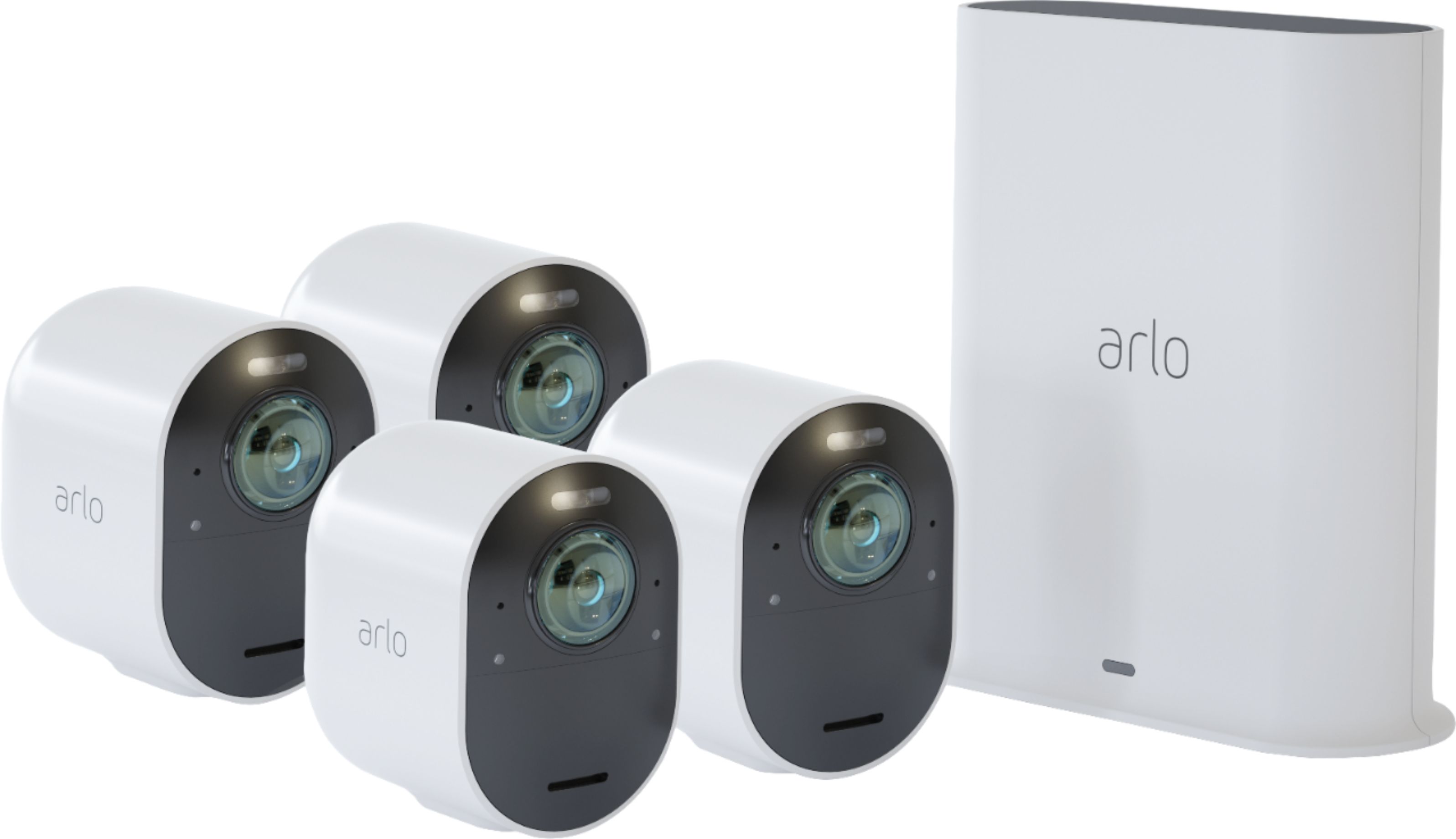 Best Buy Arlo Ultra 4 Camera Indoor Outdoor Wire Free 4k Hdr Security Camera System White Vms5440 100nas