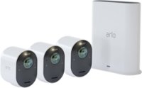 Front Zoom. Arlo - Ultra 3-Camera Indoor/Outdoor Wire Free 4K HDR Security Camera System - White.