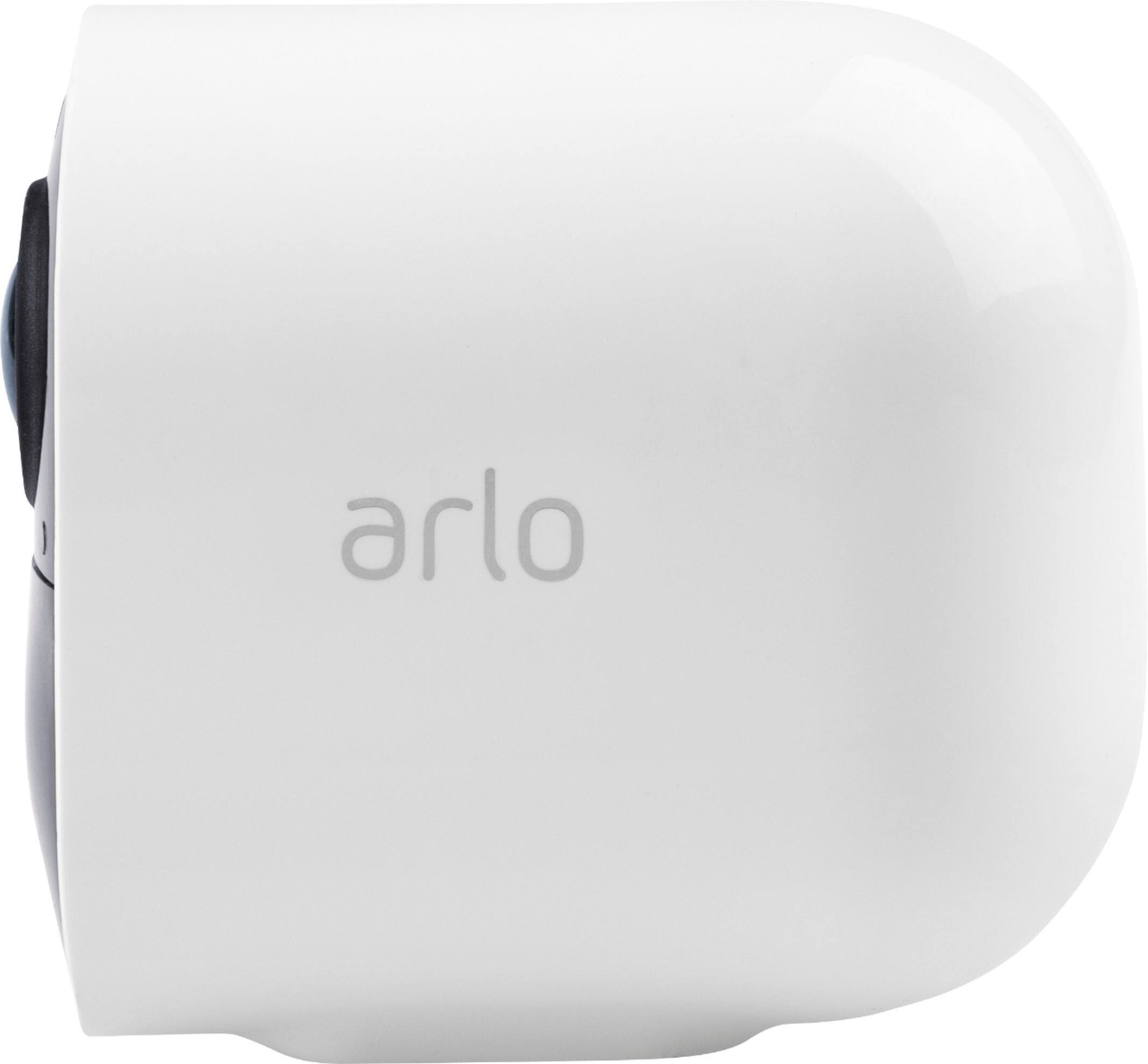 Left. Arlo - Ultra 3-Camera Indoor/Outdoor Wire Free 4K HDR Security Camera System - White.