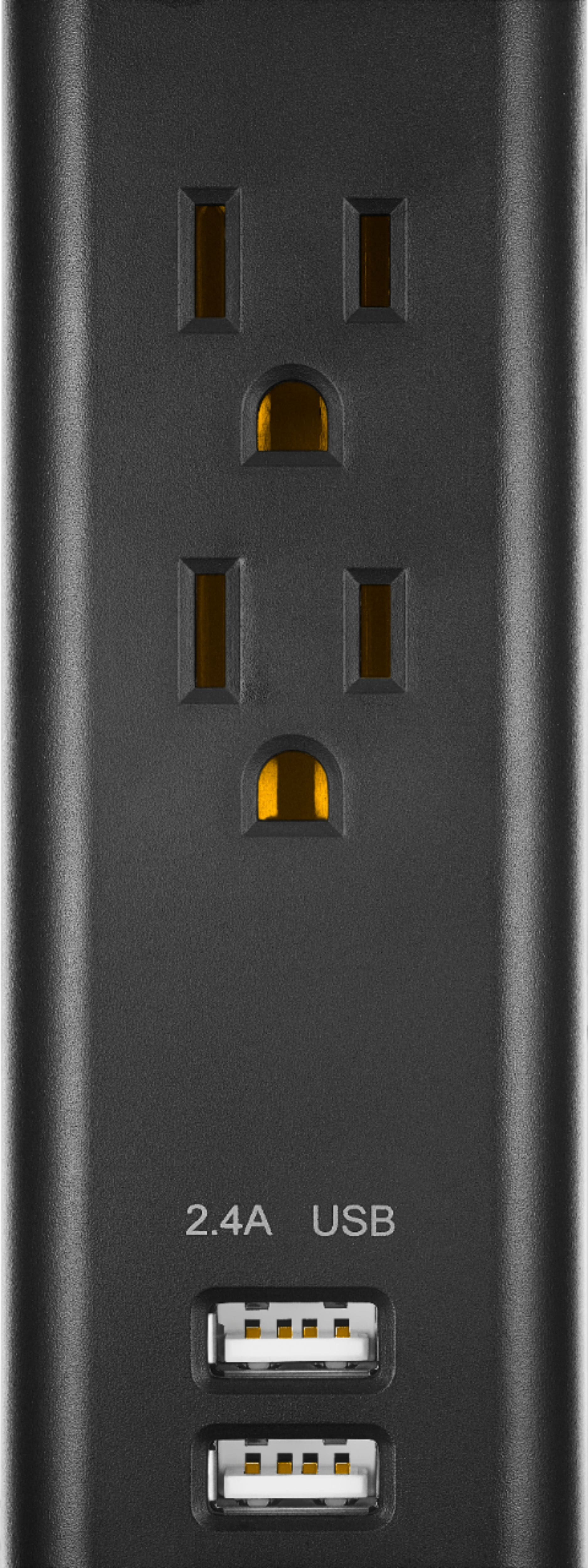 Alt View 11. Insignia™ - 2-Outlet/2-USB Power Strip - Black.