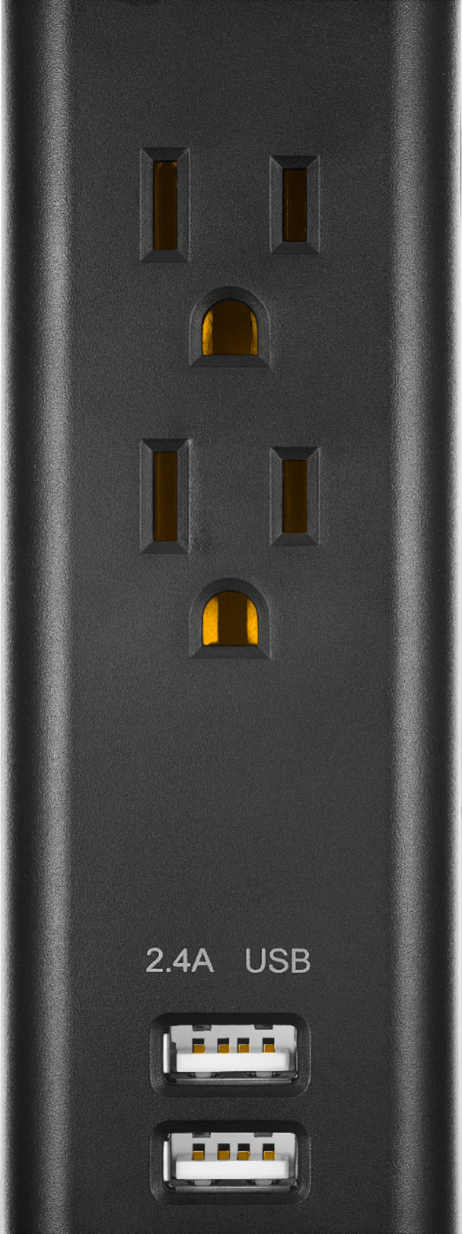 Alt View 11. Insignia™ - 2-Outlet/2-USB Power Strip - Black.