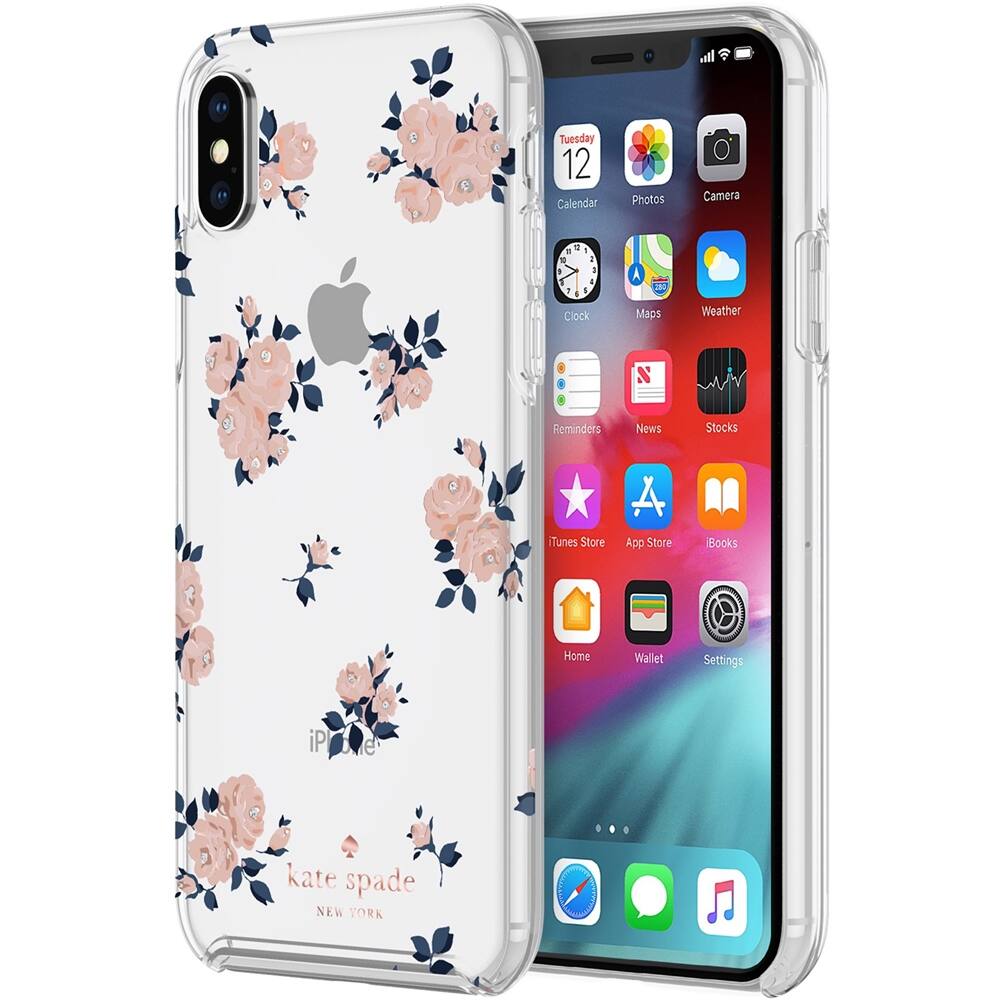 Alt View 12. kate spade new york - Protective Hardshell Case for Apple® iPhone® XS Max - Navy/Gold/Rose Gold/Happy Rose Pink/Crystal Gems.