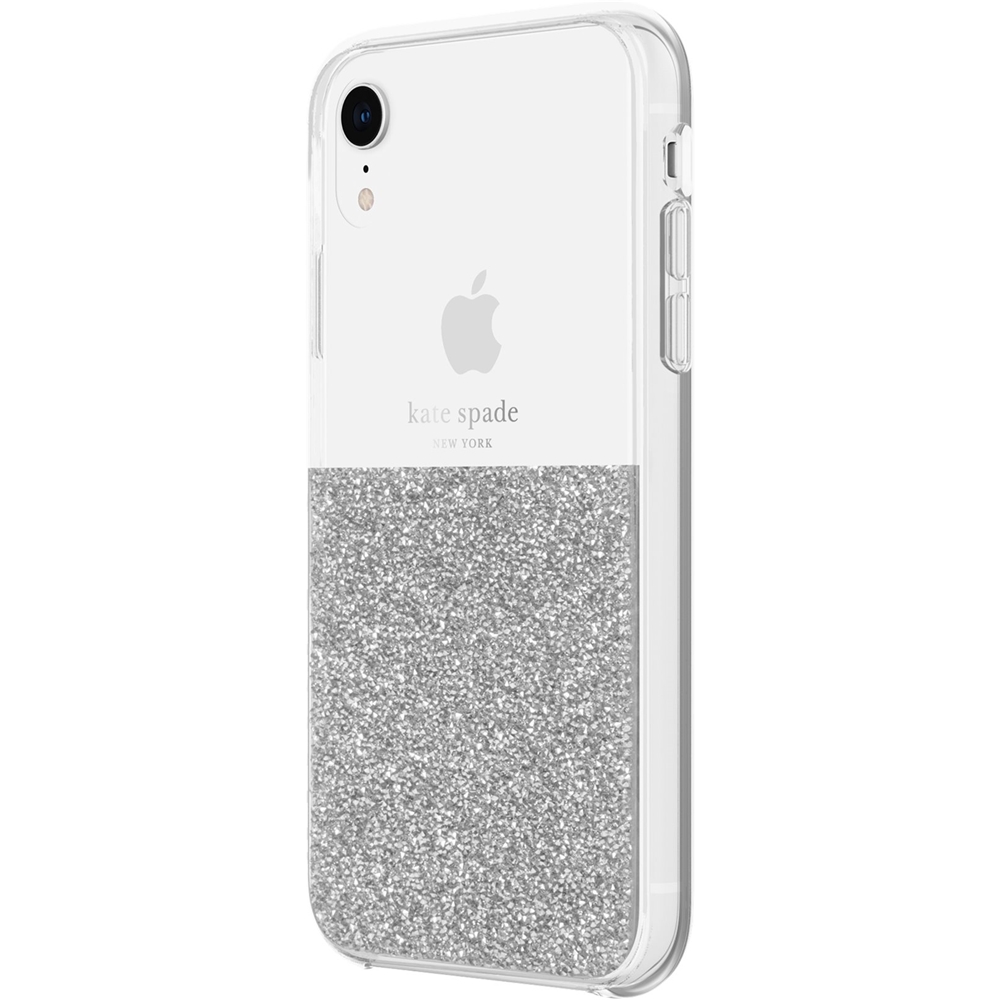 Best Buy: kate spade new york Half Clear Crystal Case for Apple® iPhone® XR  Silver KSIPH-126-HFSIL