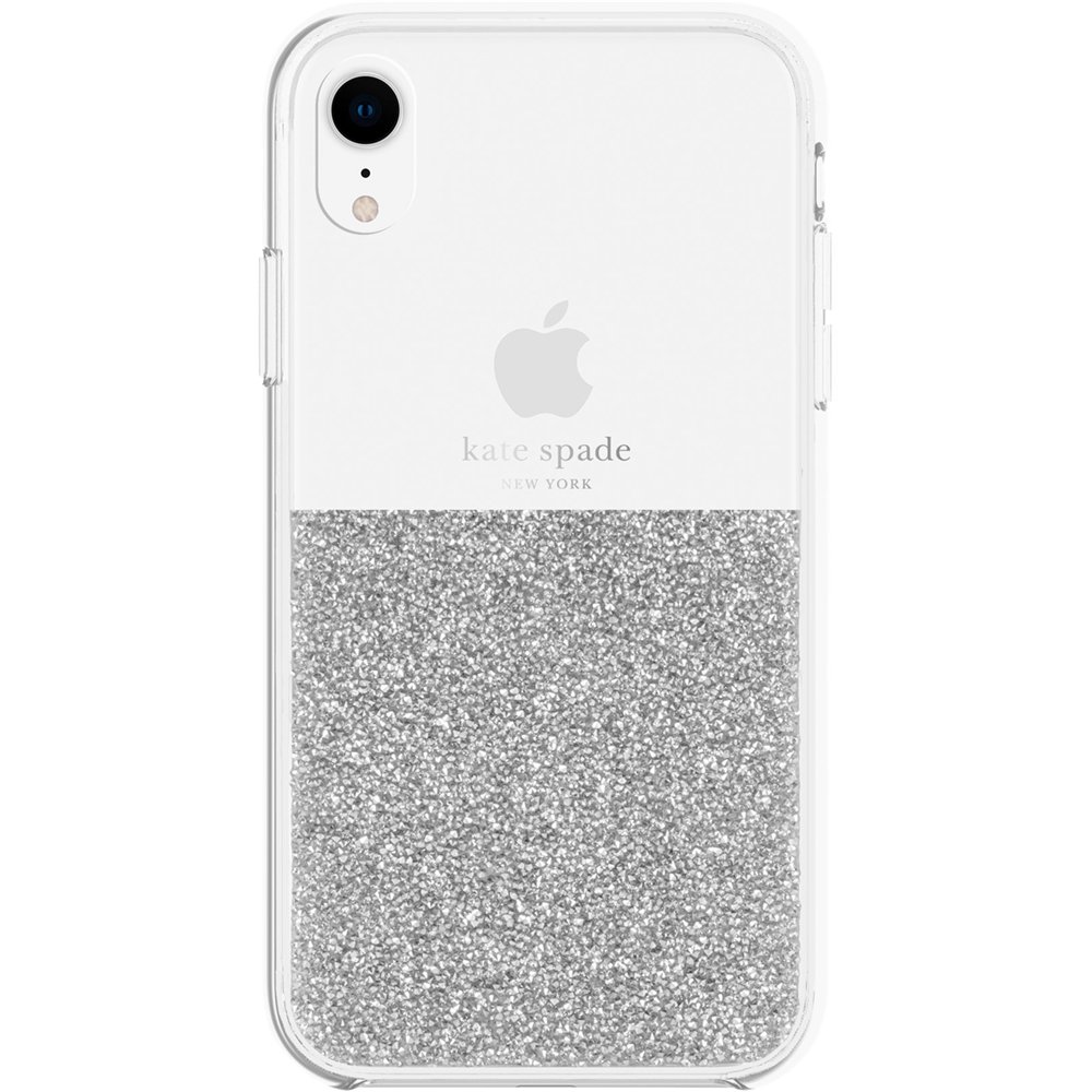 half clear crystal case for apple iphone xr - silver