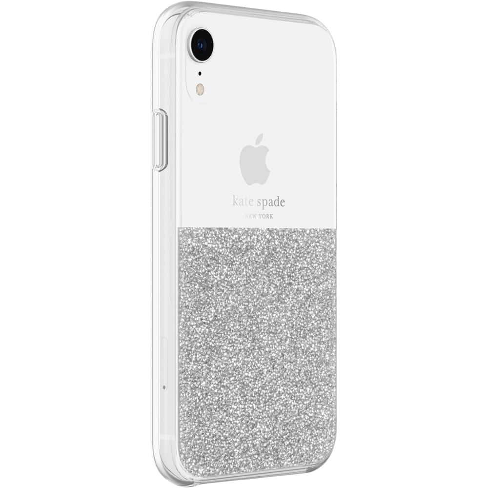 half clear crystal case for apple iphone xr - silver