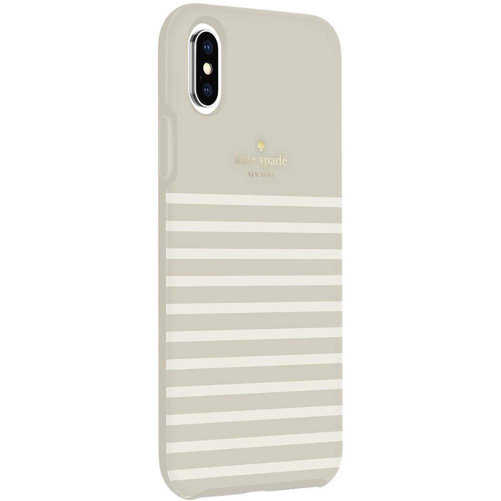 soft touch comold case for apple iphone xs max - cream/soft touch comold feeder stripe clocktower