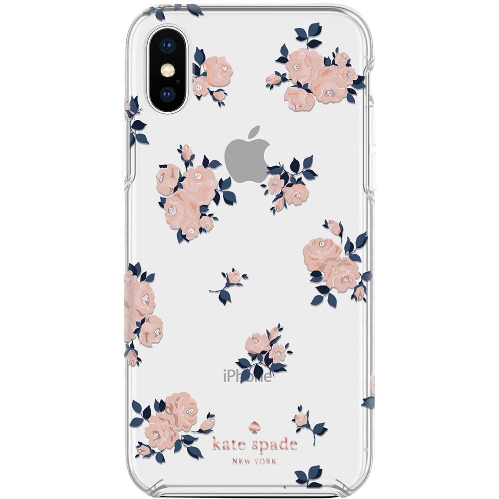 Alt View 13. kate spade new york - Protective Hardshell Case for Apple® iPhone® X and XS - Navy/Gold/Rose Gold/Happy Rose Pink/Crystal Gems.