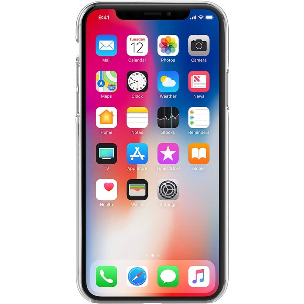 protective hardshell case for apple iphone x and xs - clear/charlotte stripe white glitter protective hardshell case for apple iphone x and xs - clear/charlotte stripe white glitter