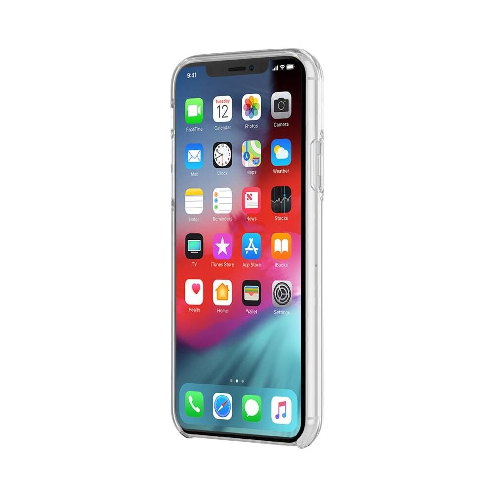 protective hardshell case for apple iphone xs max - clear/charlotte stripe white glitter protective hardshell case for apple iphone xs max - clear/charlotte stripe white glitter