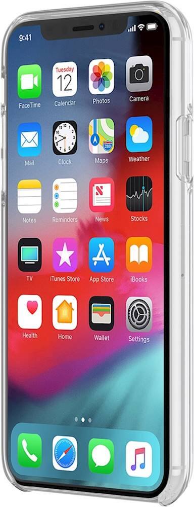 protective hardshell case for apple iphone xr - clear/charlotte stripe white glitter protective hardshell case for apple iphone xr - clear/charlotte stripe white glitter