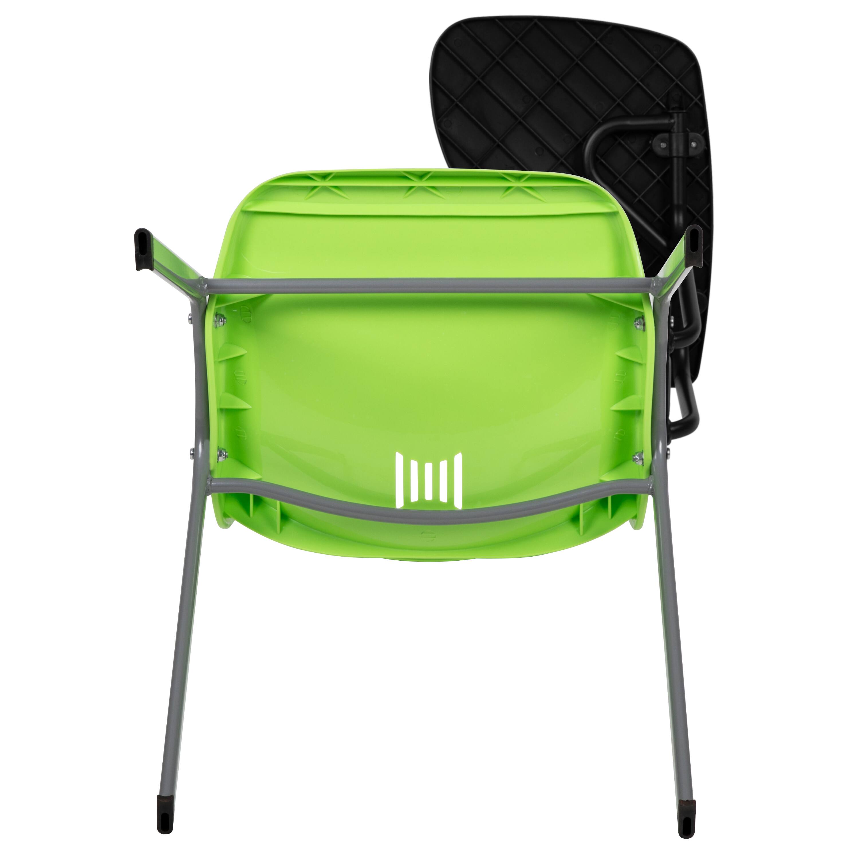 Alt View 9. Emma + Oliver - Ergonomic Shell Chair with Left Handed Flip-Up Tablet - Tablet Arm Desk - Green.