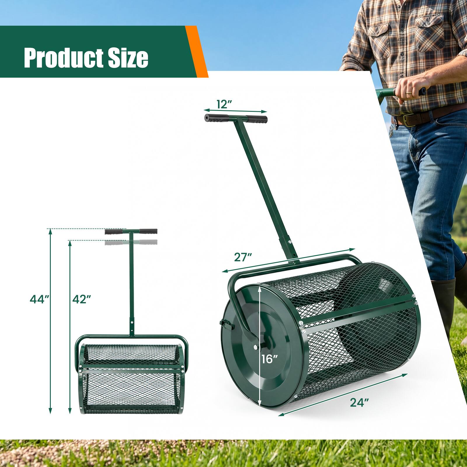 Product Size

12"  
27"  
44"  
42"  
16"  
24"