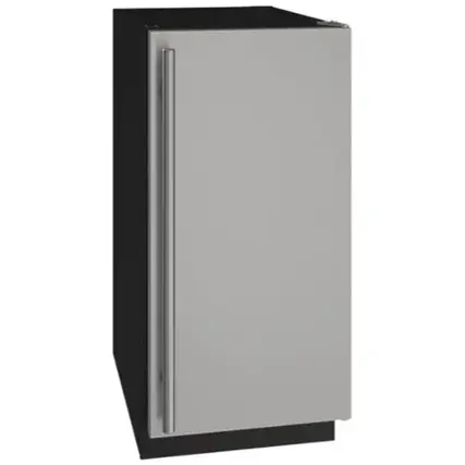Front. U-Line - 15" Nugget Ice Machine ADA Series Reversible Hinge in Stainless Solid - silver.