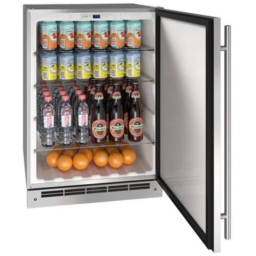 Left. U-Line - 5.4 Cu. Ft. Built-In Mini Fridge - Stainless Steel.